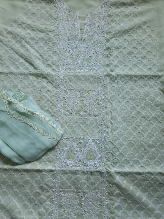 Soft Cotton Voil 3-Piece Suit (Sage Green) (PS010)