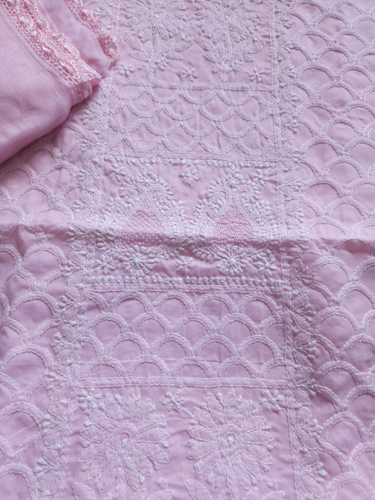 Soft Cotton Voil 3-Piece Suit (Pink) (PS012)