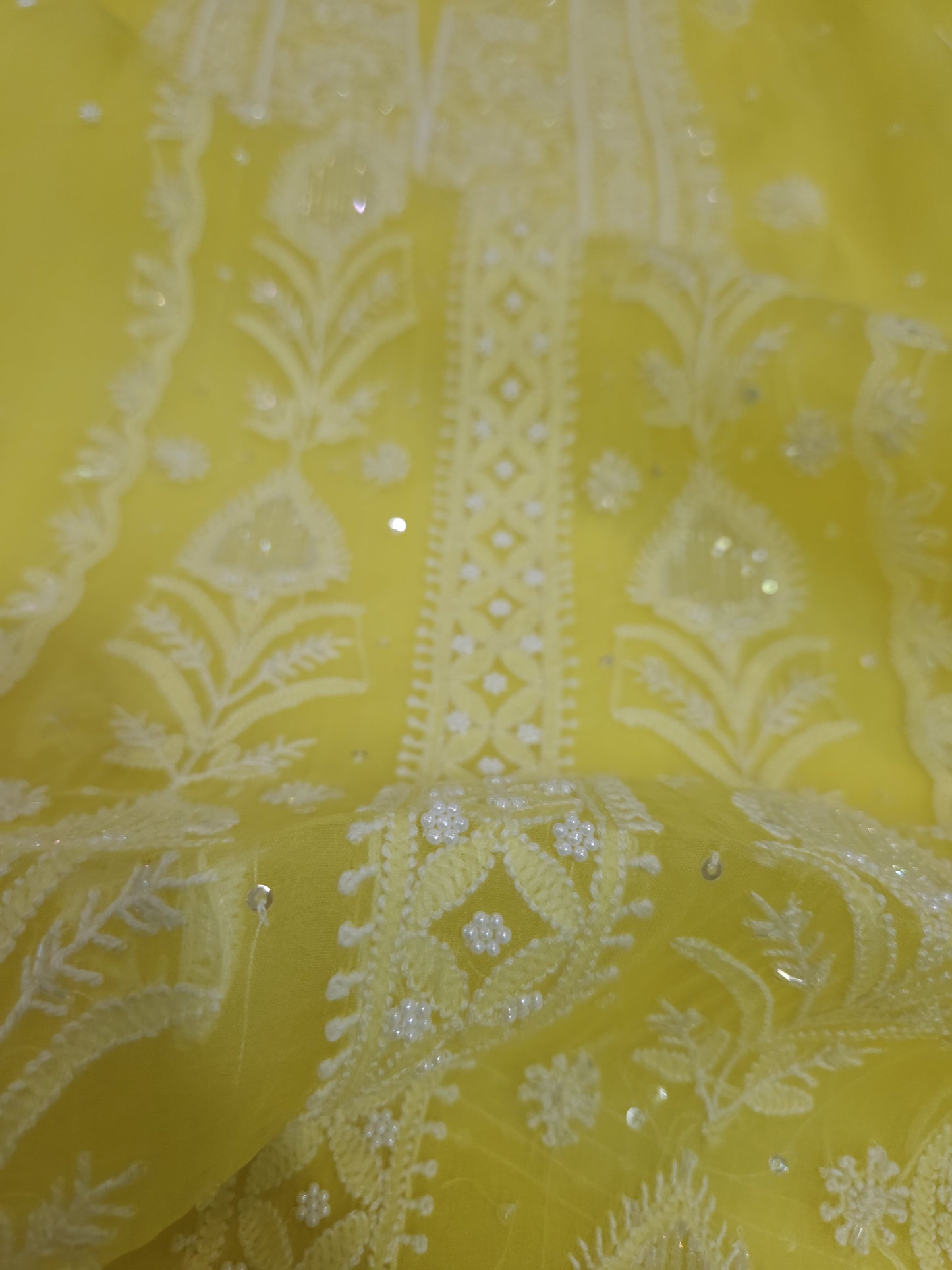 Pure Organza Silk 2-Piece Suit Set (Mango Yellow) (PS028)