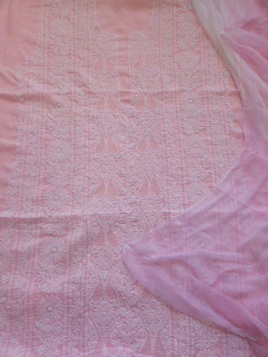 Cotton Voil 3-Piece Suit (Pink) (PS064)