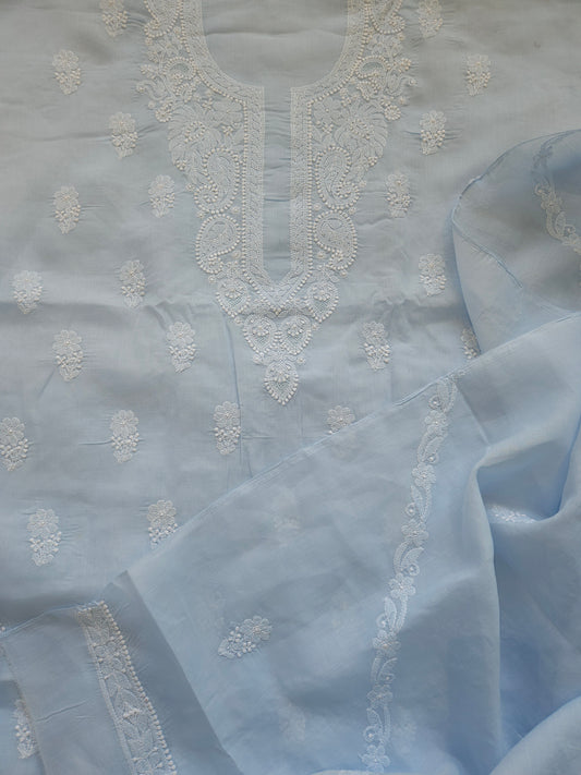 Cotton 3-Piece Suit (Ice Blue) (PS054)