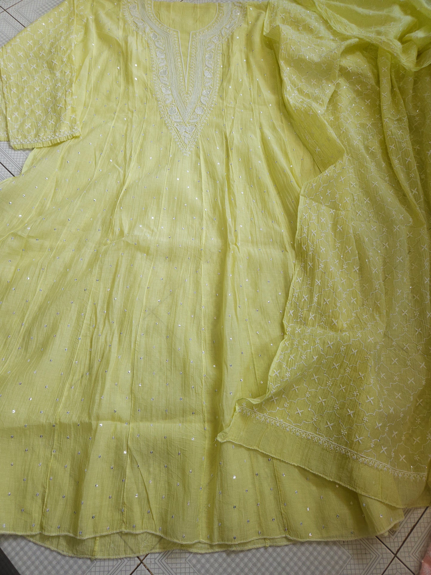 Malmal Chanderi 2Piece Anarkali Set