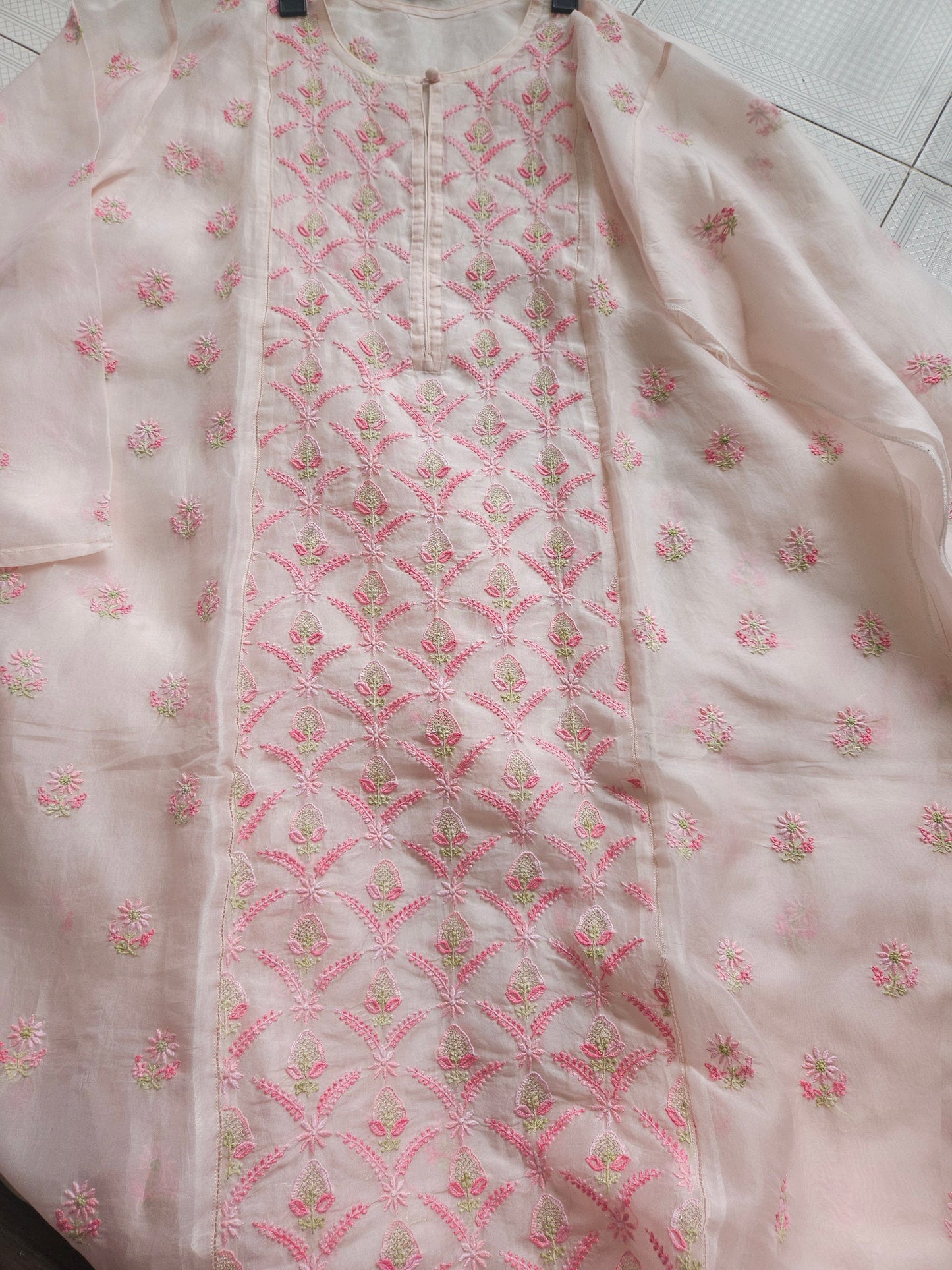 2Piece Organza Silk Suit PSC026