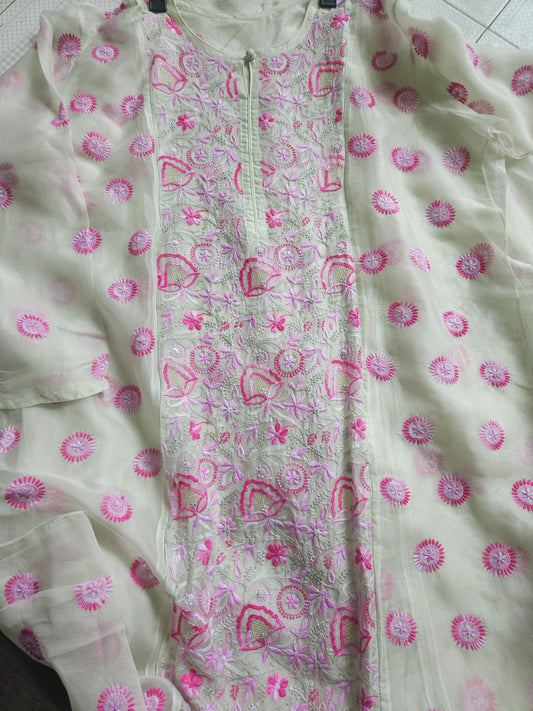 2Piece Organza Silk Suit PSC026