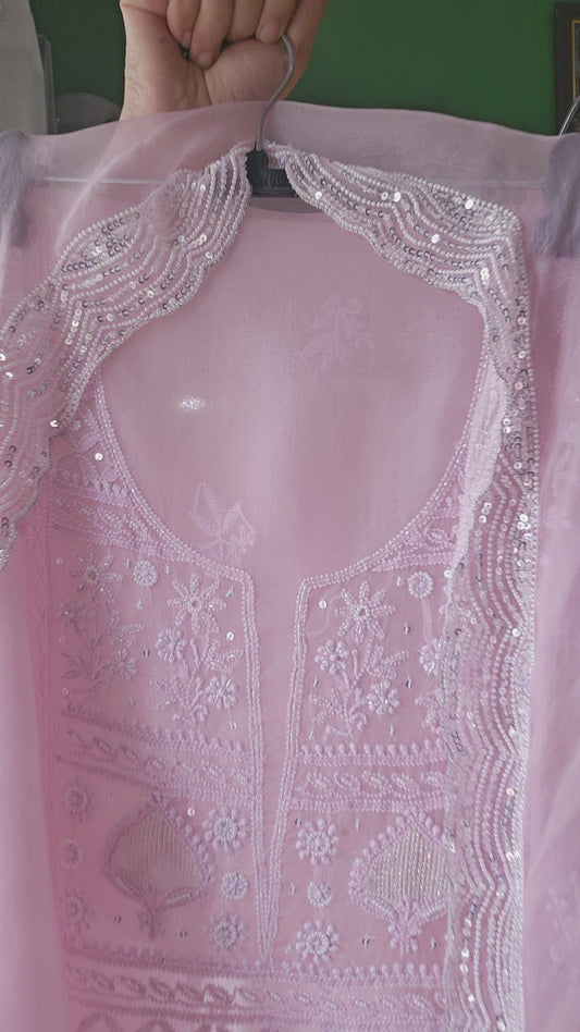 Organza Silk 2-Piece Set (Onion Pink)