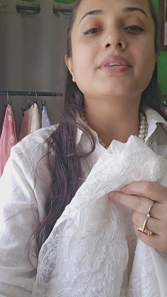 Pure Organza Silk Chikankari Saree (PSC125)