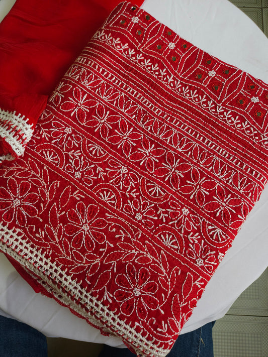 Cotton Voil 3Piece Chikankari Suit