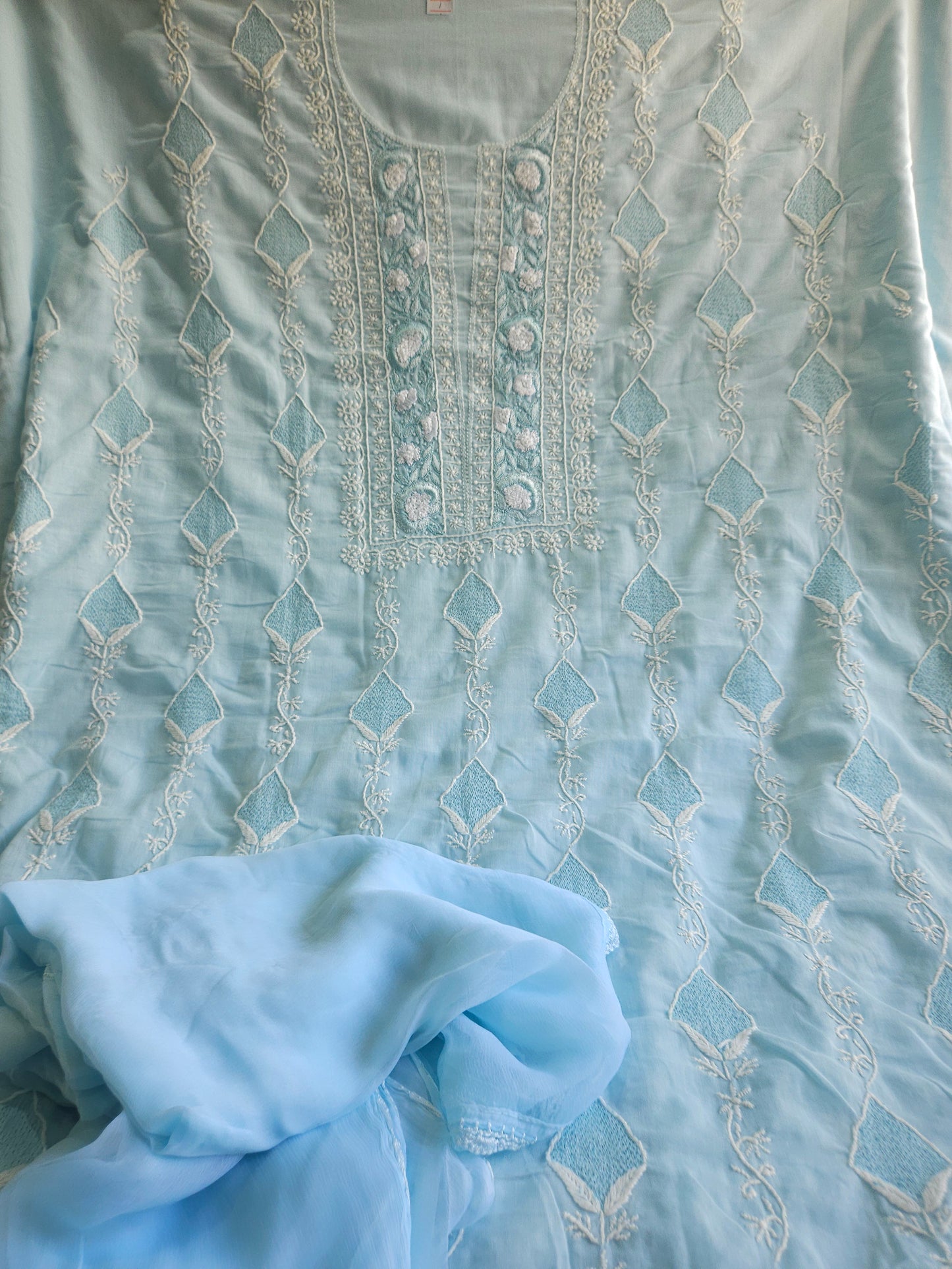 Soft Cotton 3Piece Unstiched Chikankari Parsigara Suir