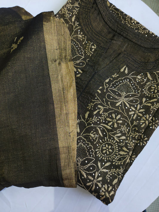 Pure Zari Tissue 2Piece Chikankari Suit