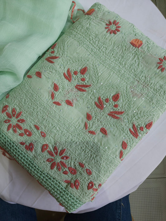 Cotton Voil 3Piece Chikankari Suit