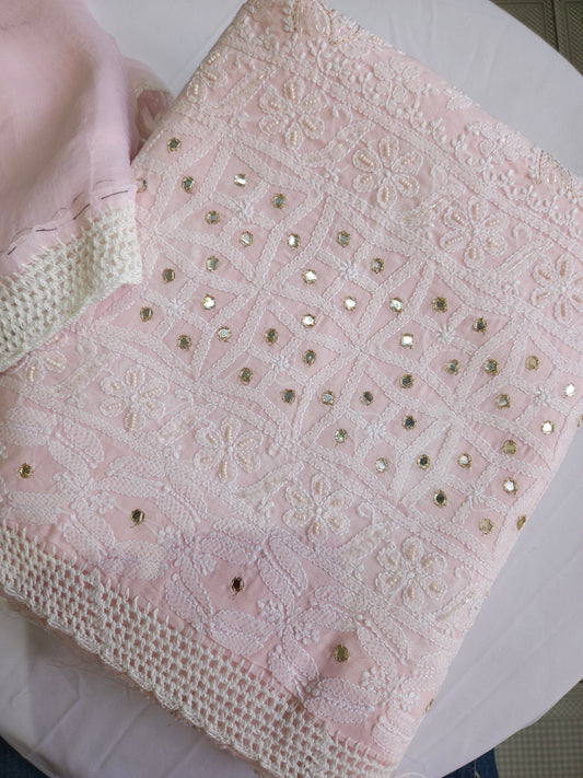 Cotton Voil 3Piece Chikankari Suit