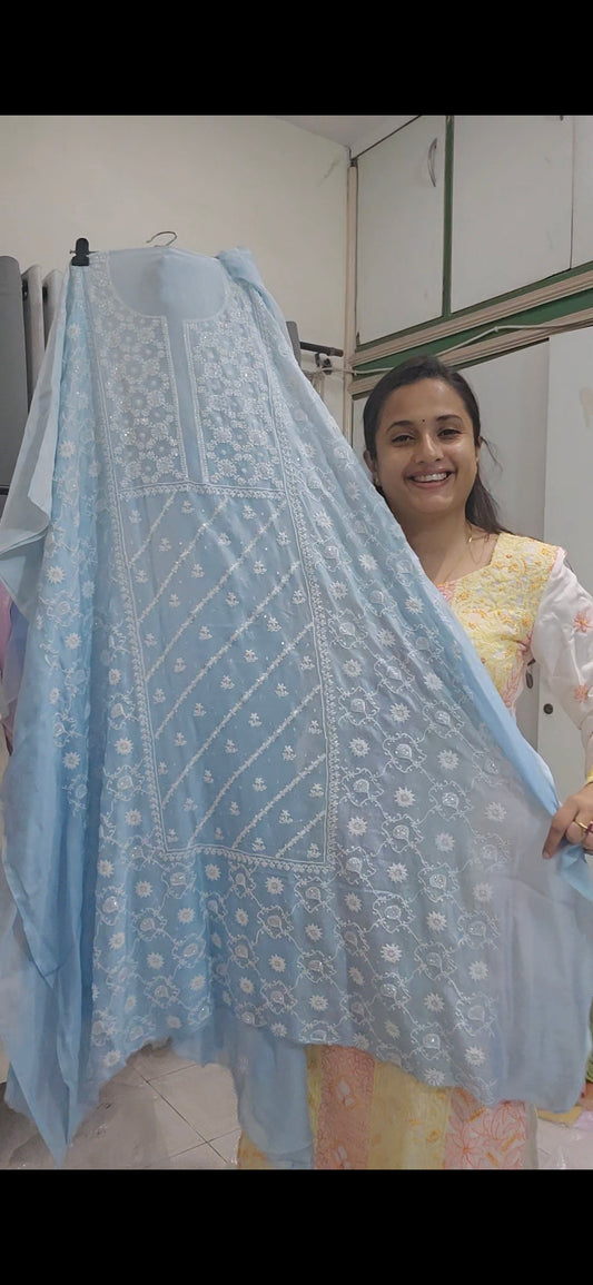 American Chanderi 2-Piece Chikankari Suit (PSC161)