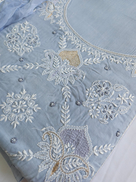 Cotton Voil 3Piece Chikankari Suit