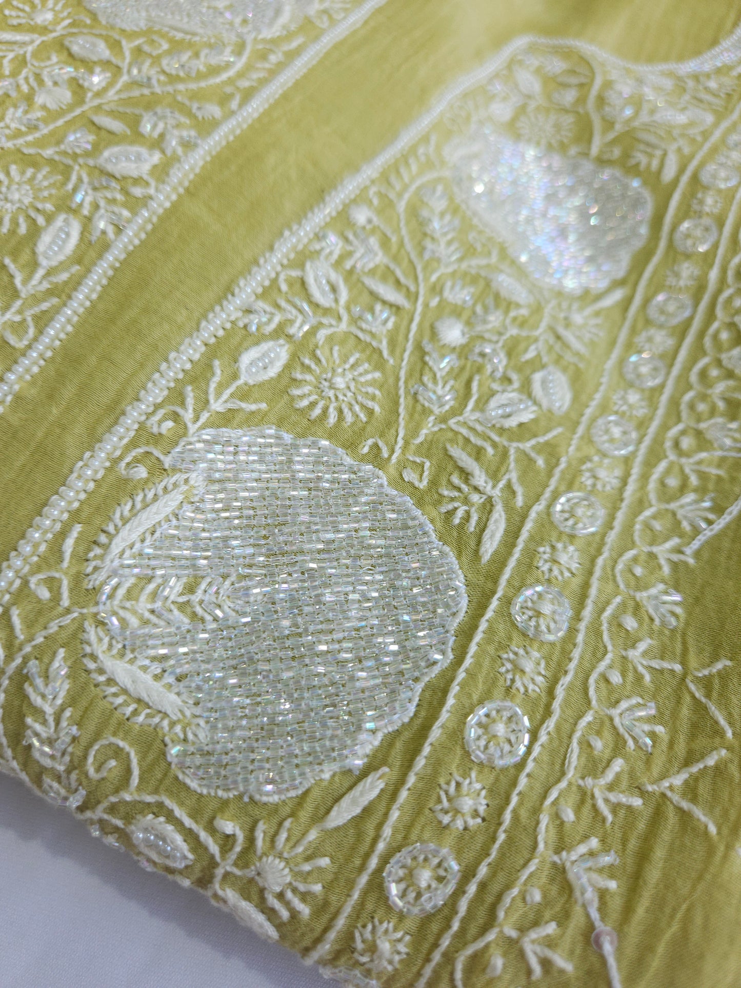 Malmal Chanderi Full Jaal 2piece Semistiched Suit