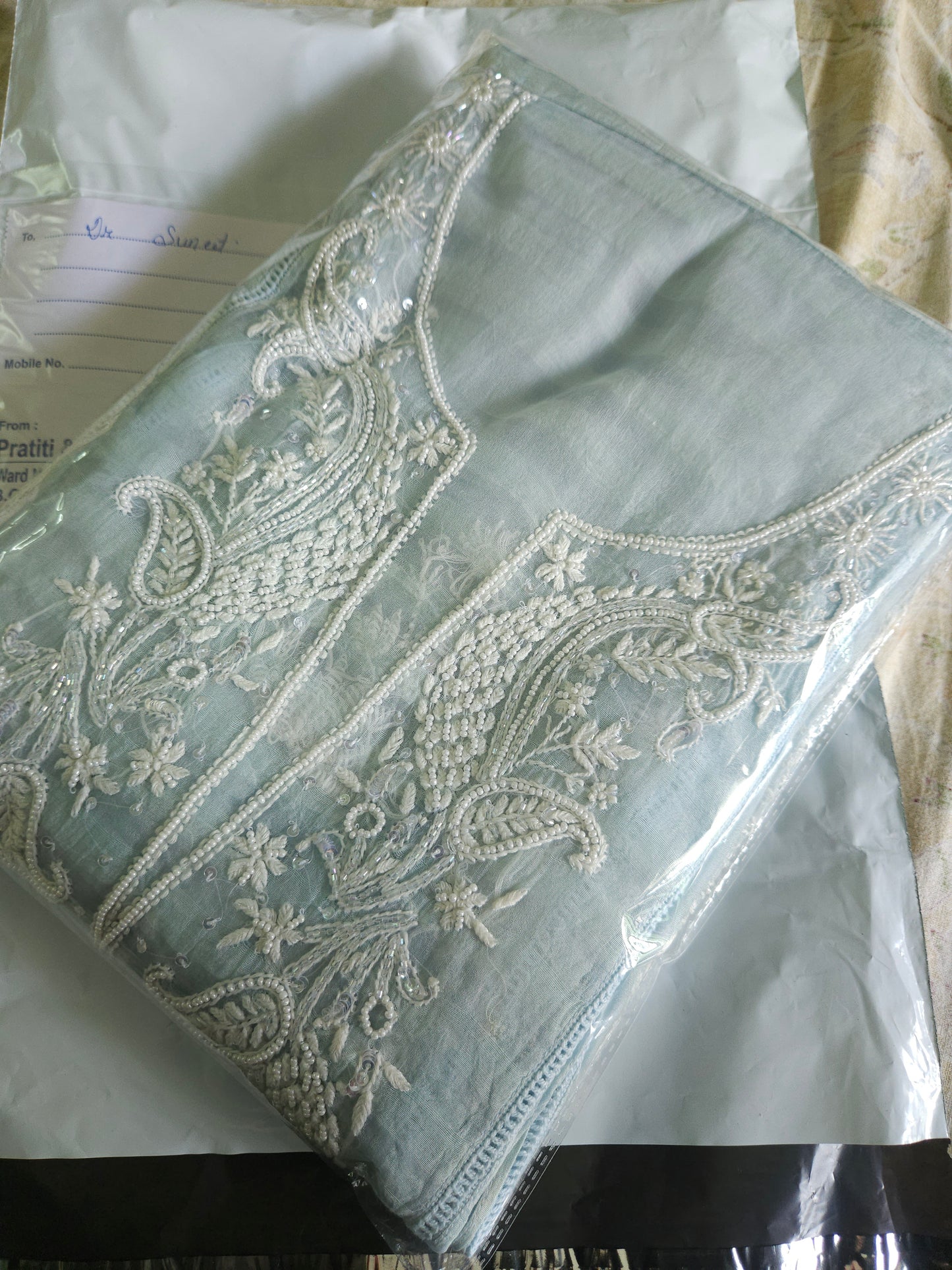 Organza self weaved corrd set