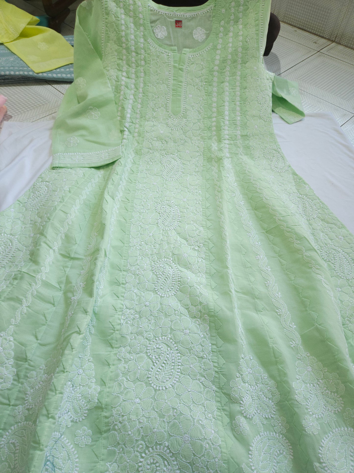 Cotton Voil Heavy Daraz Chikankari Anarkali Stitched