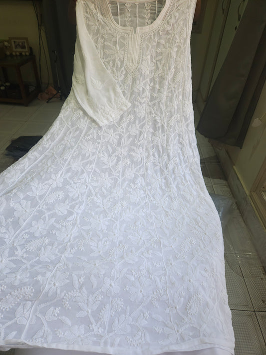 Semi Georgette Anarkali Stitched Size 42 44 46 (PSC165)