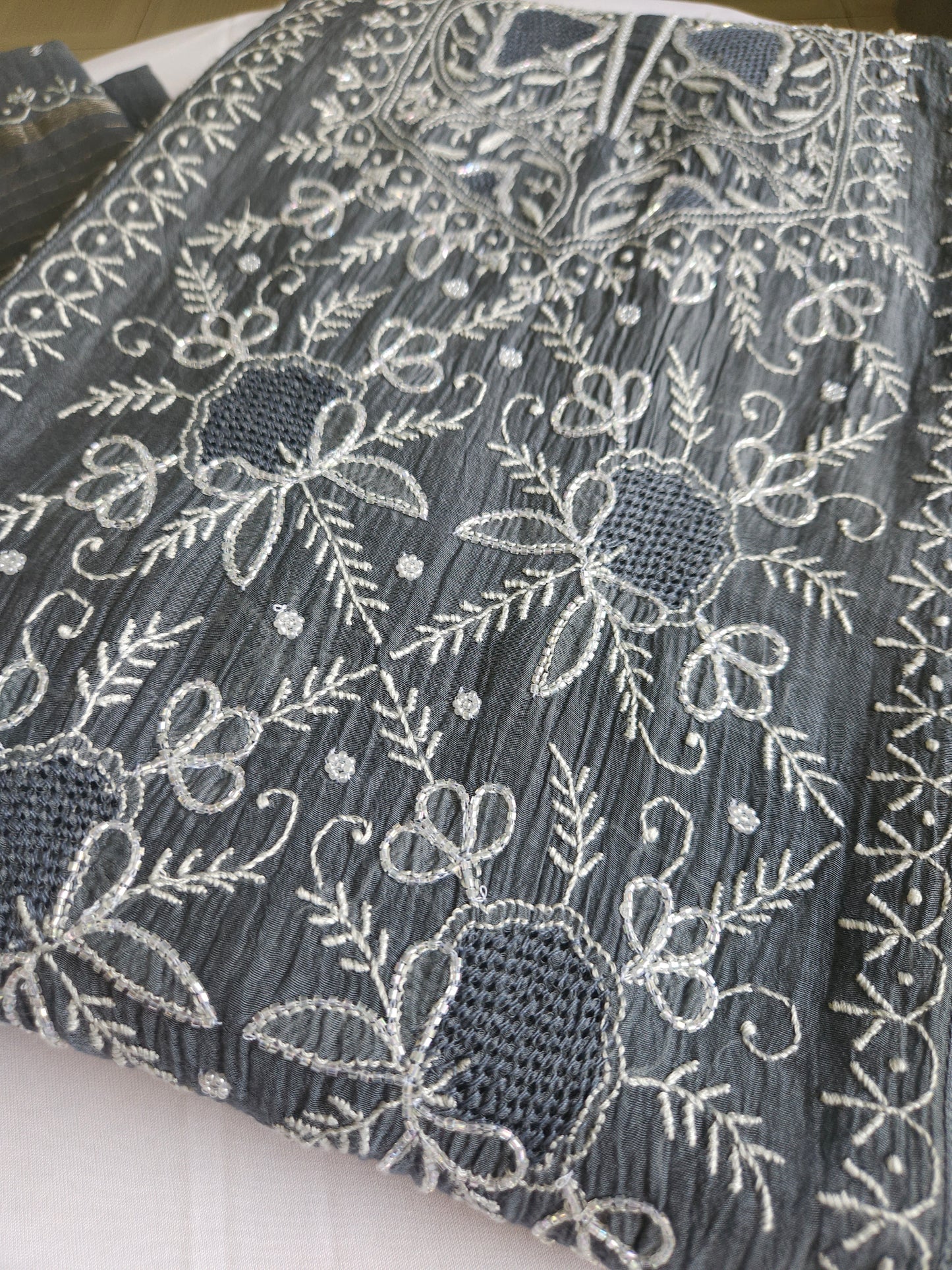 Malmal Chanderi 2Piece Semistiched Suit