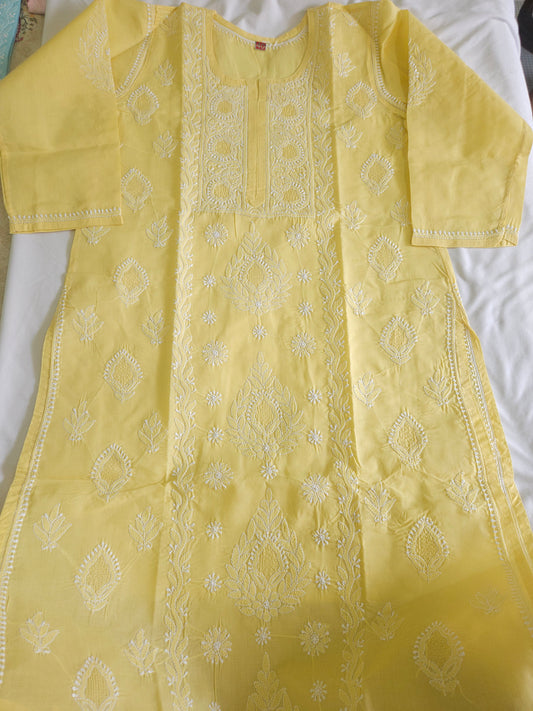 Cotton Voil Stitched Kurtas Design001 (12 Colours Avlb )