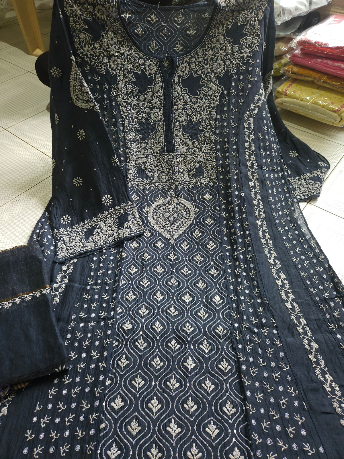 2Piece Malmal Chanderi Anarkali Set PSC024