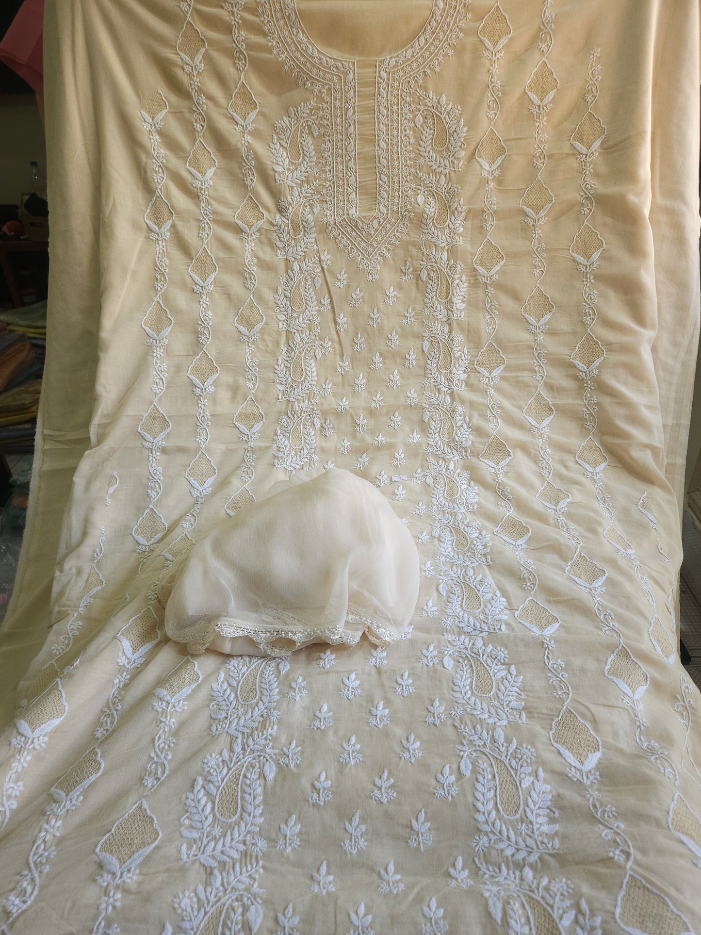 Soft Cotton 3Piece Unstiched Chikankari Suit