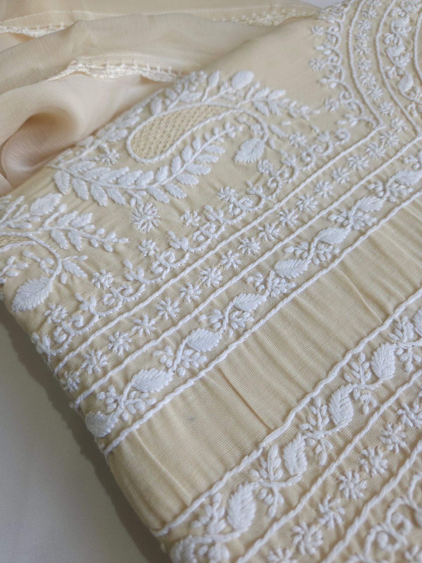 Soft Cotton 3Piece Unstiched Chikankari Suit