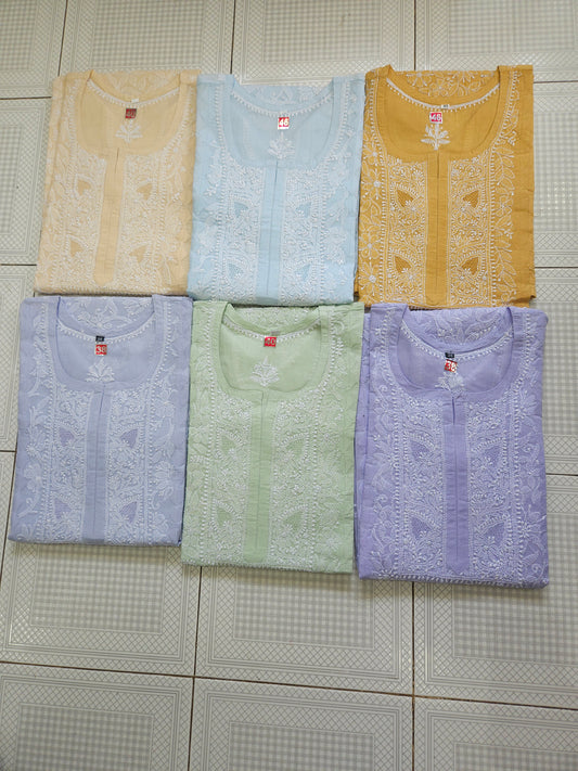 Cotton Voil Stitched Kurtas Design004 (6 Colours avlb)