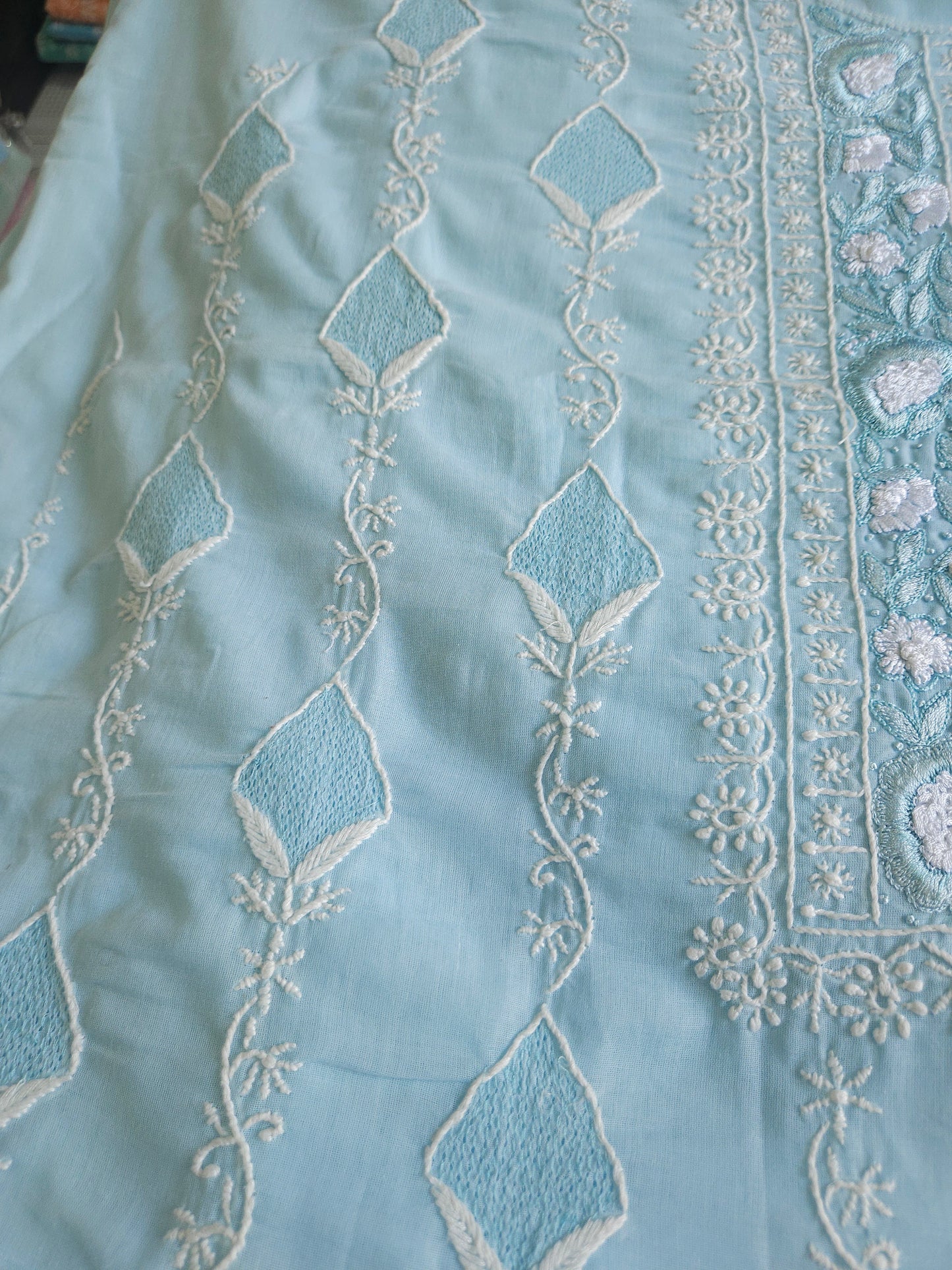 Soft Cotton 3Piece Unstiched Chikankari Parsigara Suir