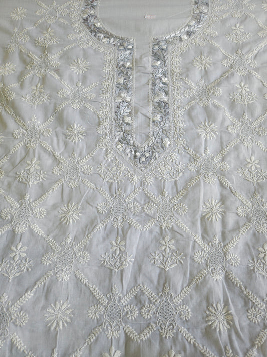 Soft Cotton 3Piece Unstiched Chikankari Parsigara Suit