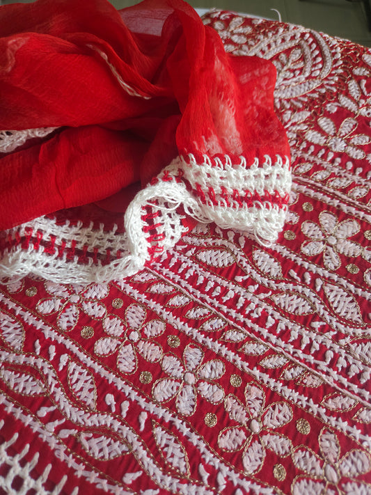 Cotton Voil 3-Piece Chikankari Suit (PSC224)