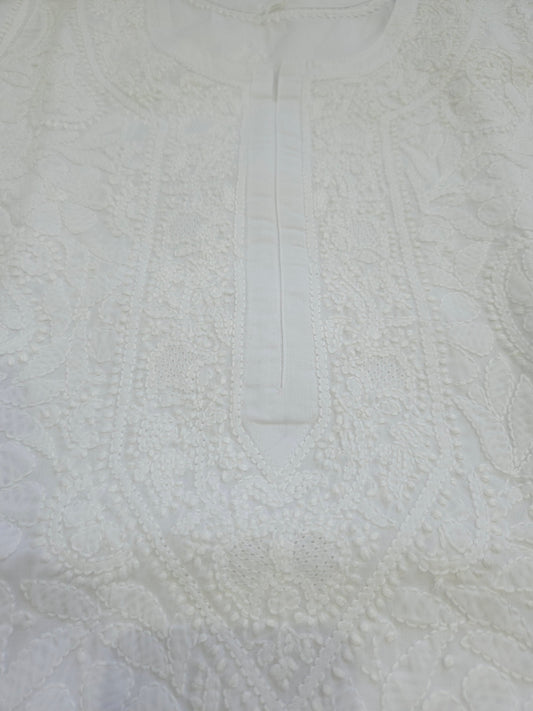 Cotton Voil Chikankari Kurta Size 38 (PSC148)