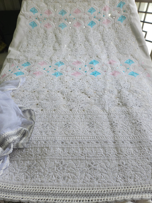 Cotton Voil 3-Piece Chikankari Suit (PSC211)