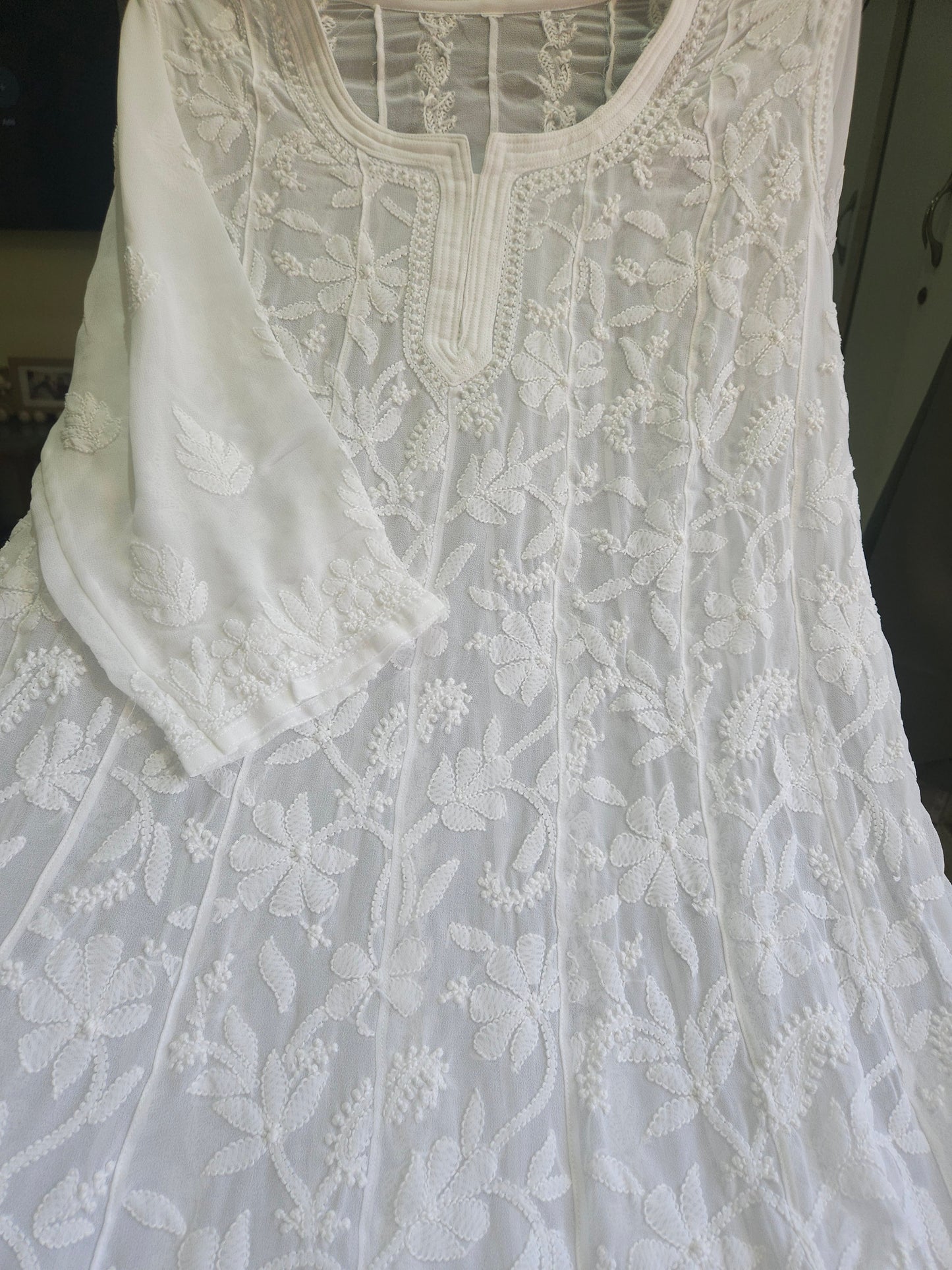 Semi Georgette Anarkali Stitched Size 42 44 46 (PSC165)