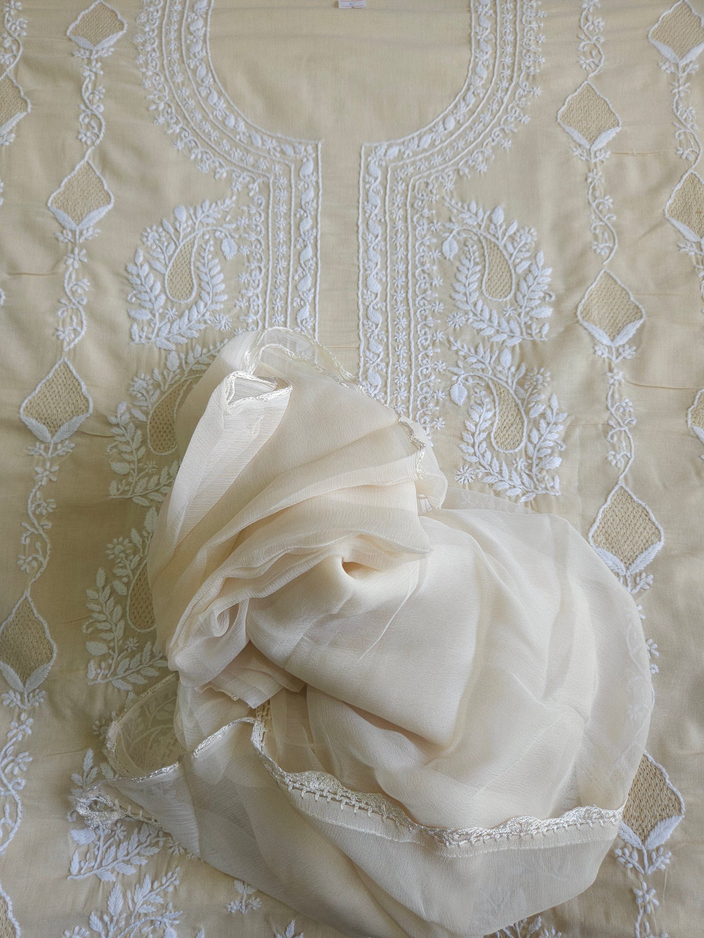 Soft Cotton 3Piece Unstiched Chikankari Suit