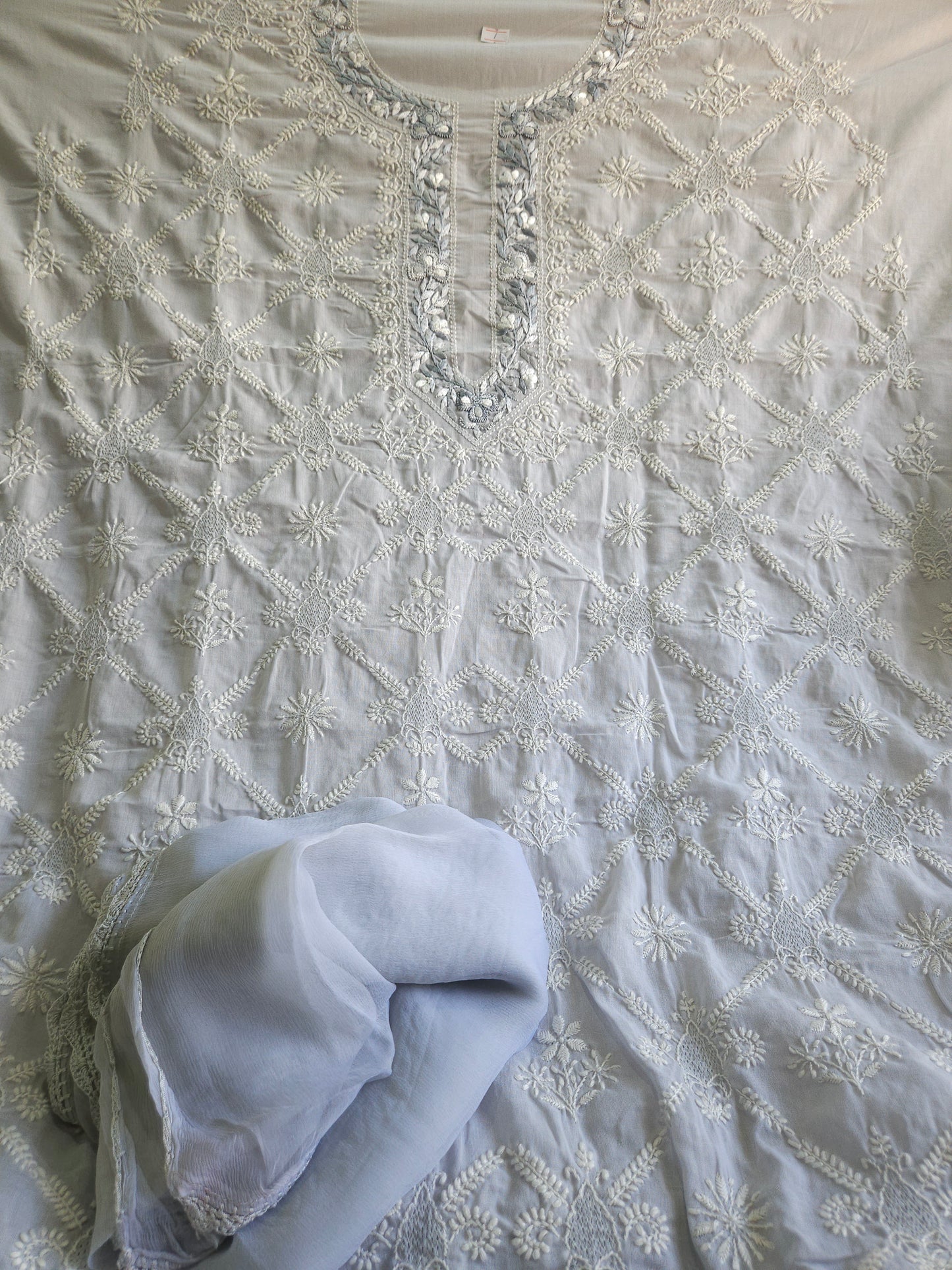 Soft Cotton 3Piece Unstiched Chikankari Parsigara Suit