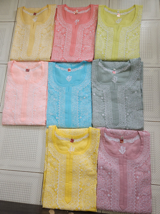 Cotton Voil Stitched Kurtas Design002 (8 colours avlb)