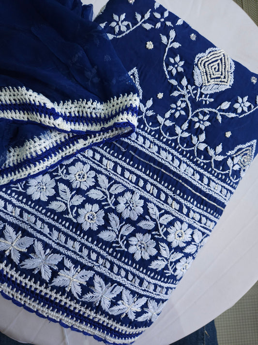 Cotton Voil 3Piece Chikankari Suit