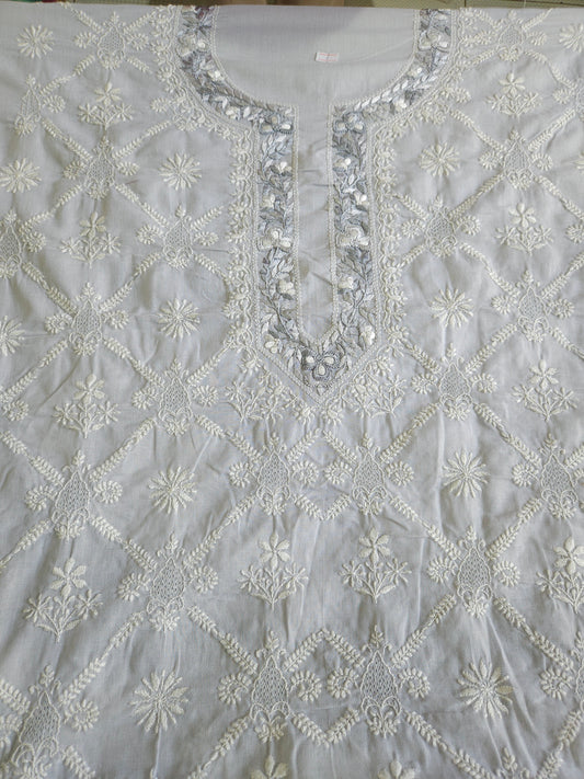 Soft Cotton 3Piece Unstiched Chikankari Parsigara Suit