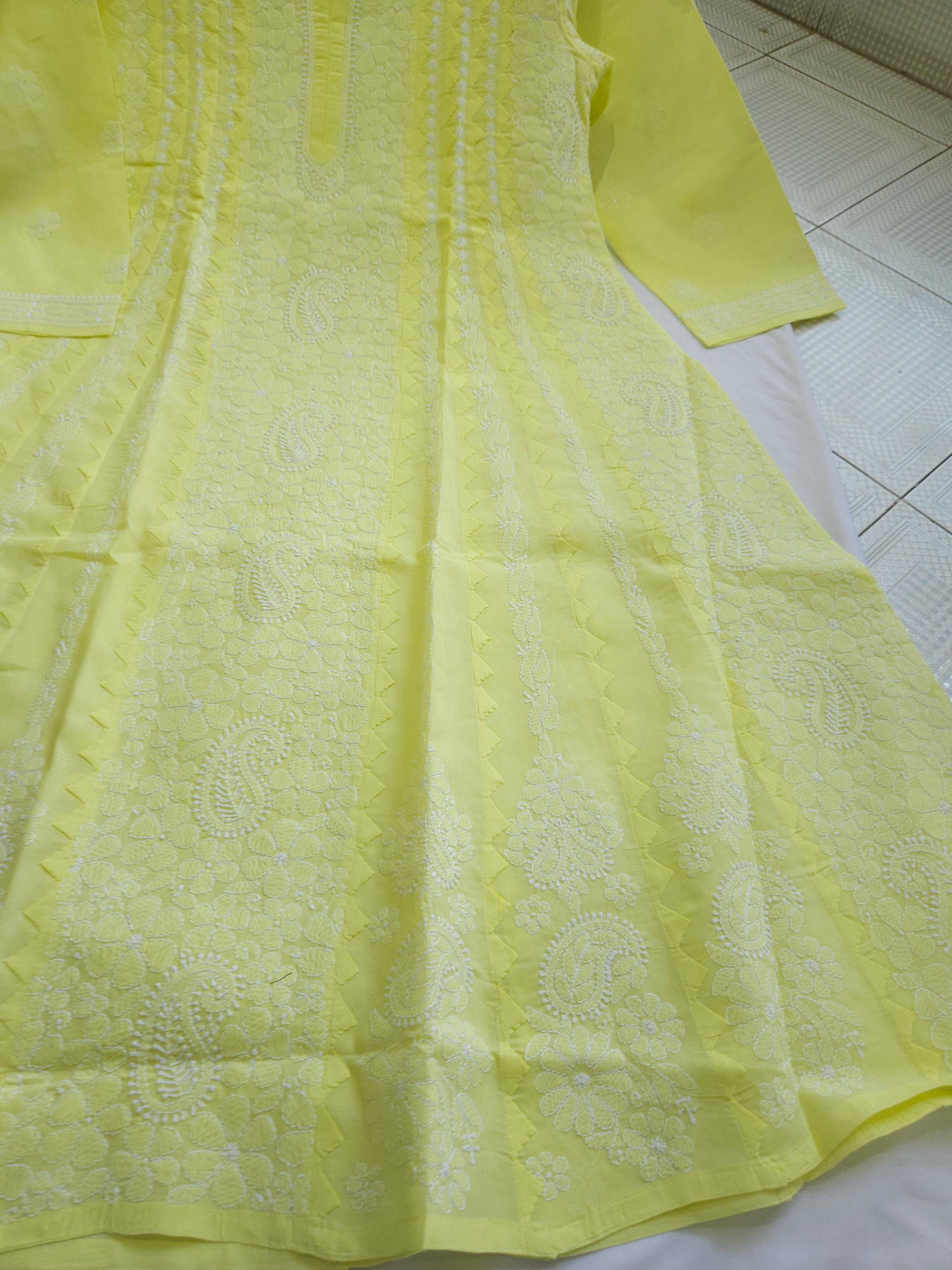 Cotton Voil Heavy Daraz Chikankari Anarkali  Stitched