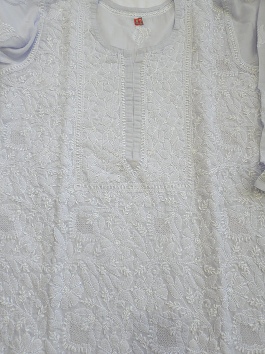 Cotton Voil Chikankari Kurta Size 40 (PSC138)