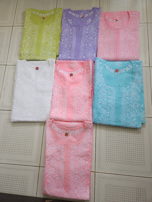Cotton Voil Stitched Kurtas Design 003 (5 colours avlb)