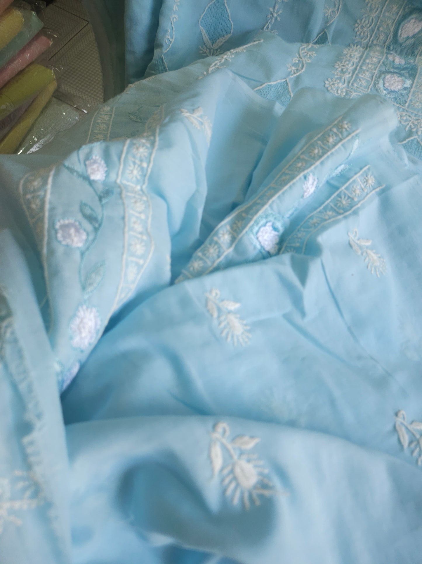 Soft Cotton 3Piece Unstiched Chikankari Parsigara Suir