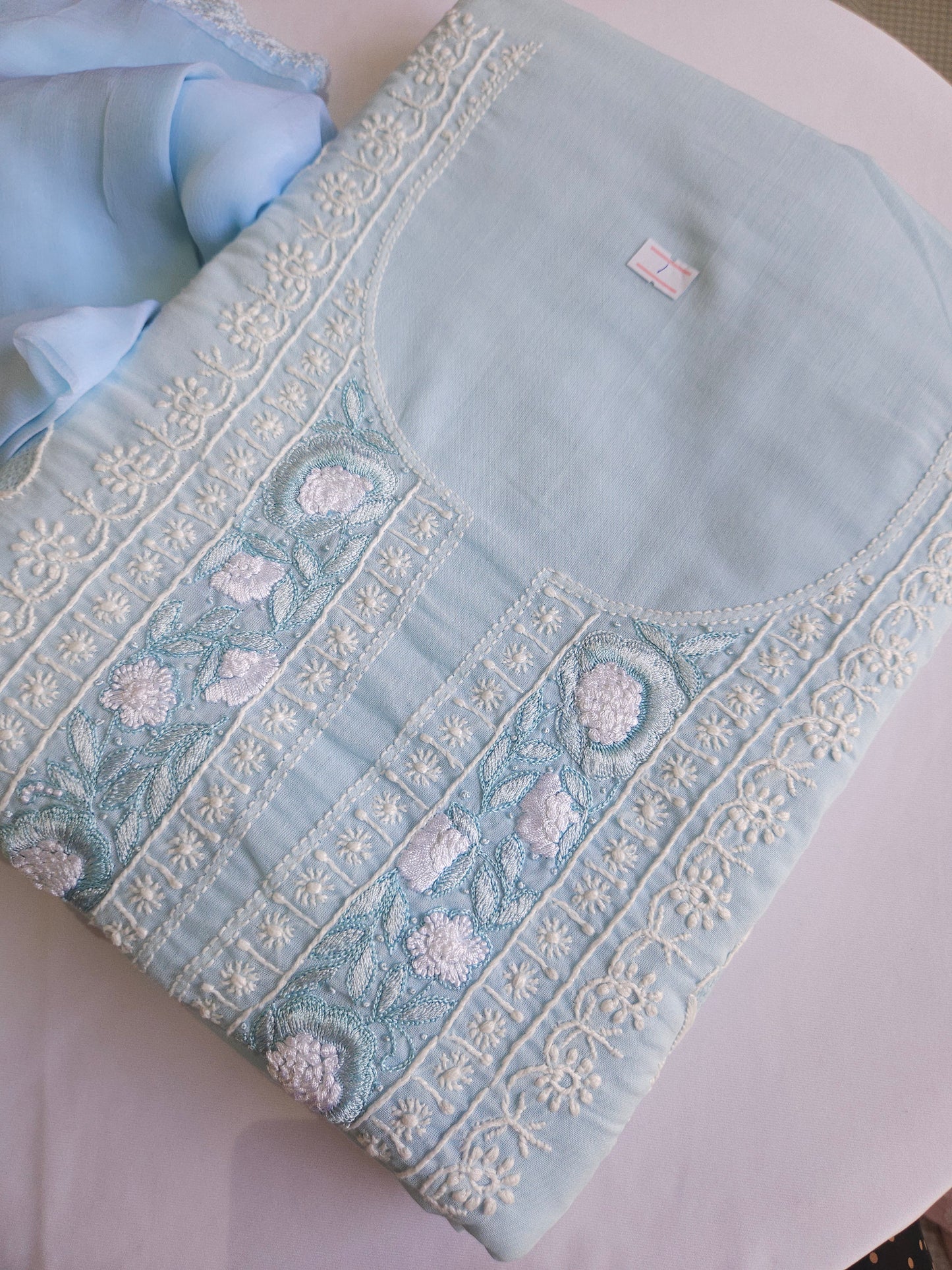 Soft Cotton 3Piece Unstiched Chikankari Parsigara Suir