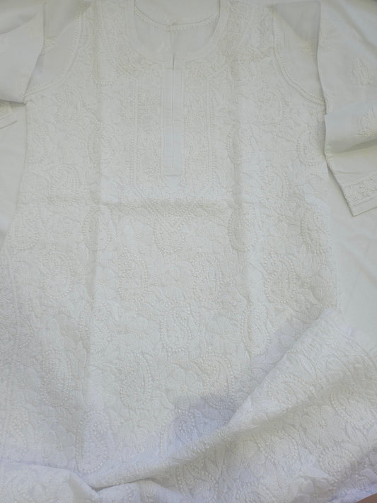 Cotton Voil Chikankari Kurta Size 38 (PSC148)