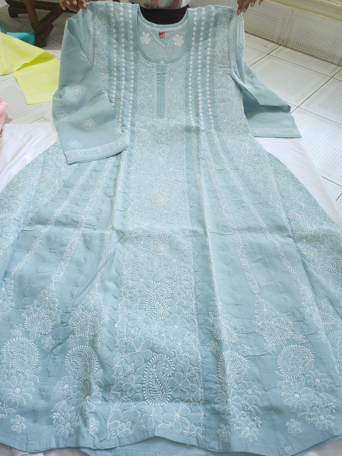 Cotton Voil Heavy Daraz Chikankari Anarkali Stitched