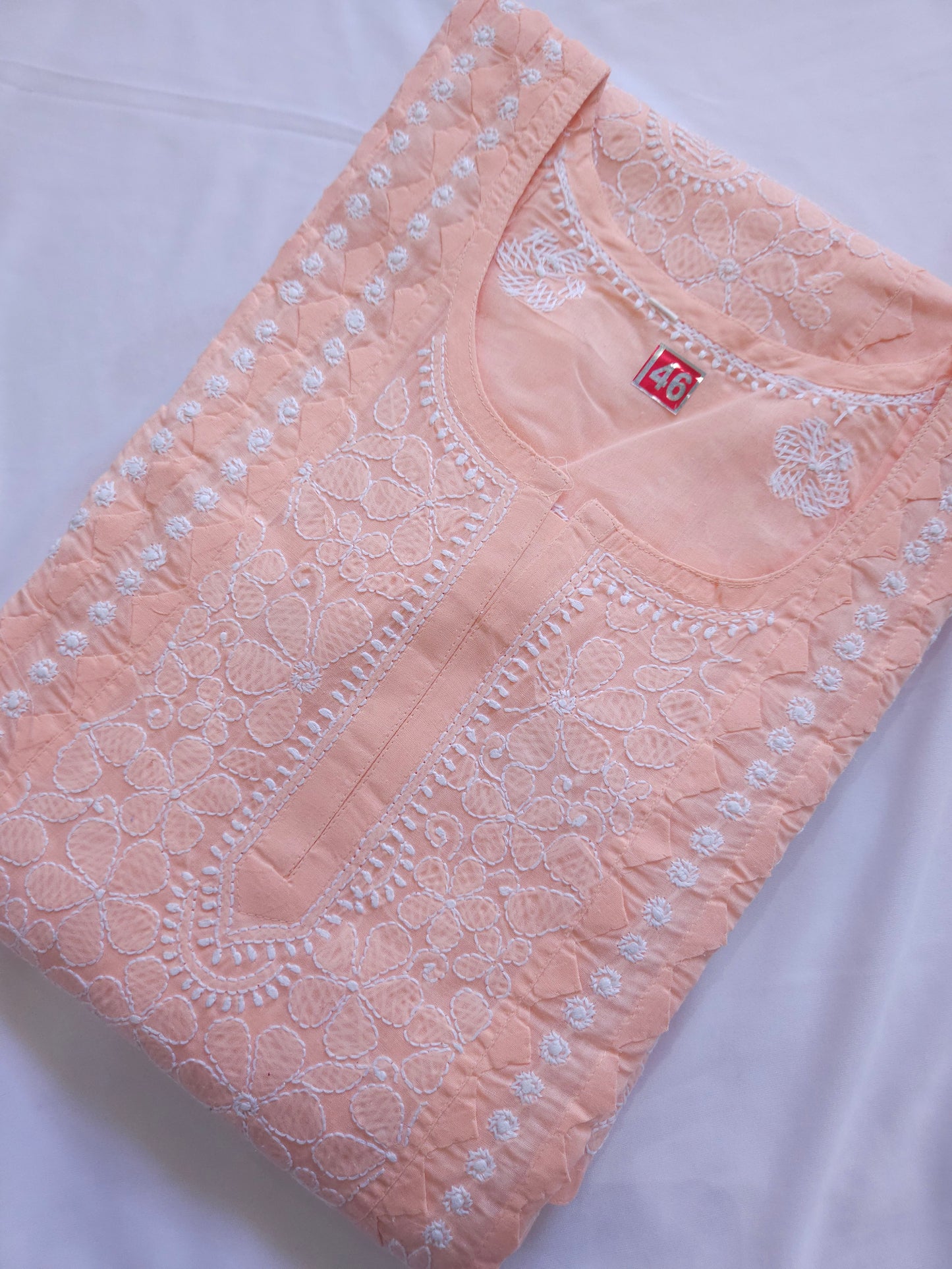 Cotton Voil Daraz  Heavy Chikankari Anarkali Stitched