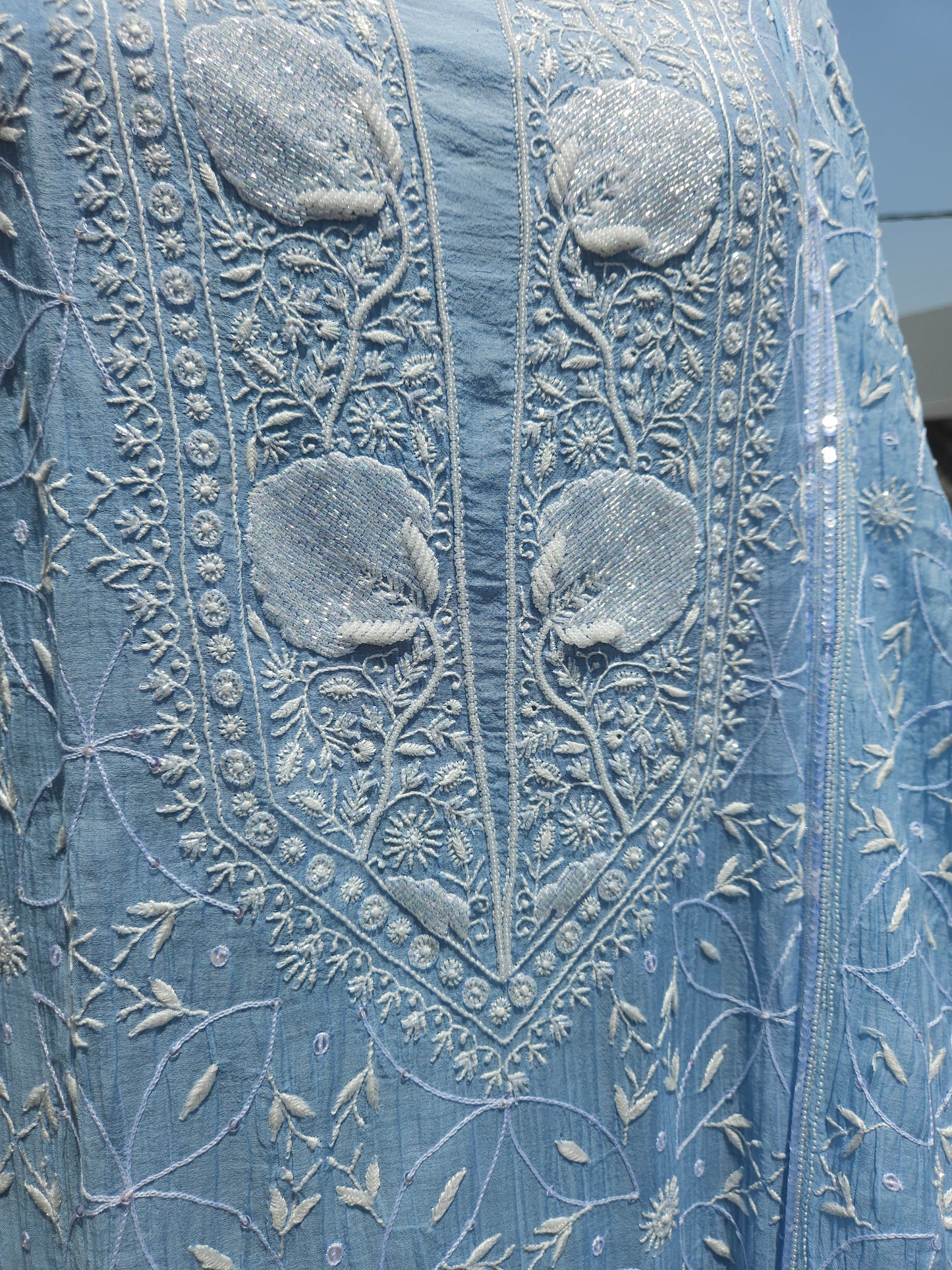 Malmal Chanderi Full Jaal 2Piece Semistiched Suit