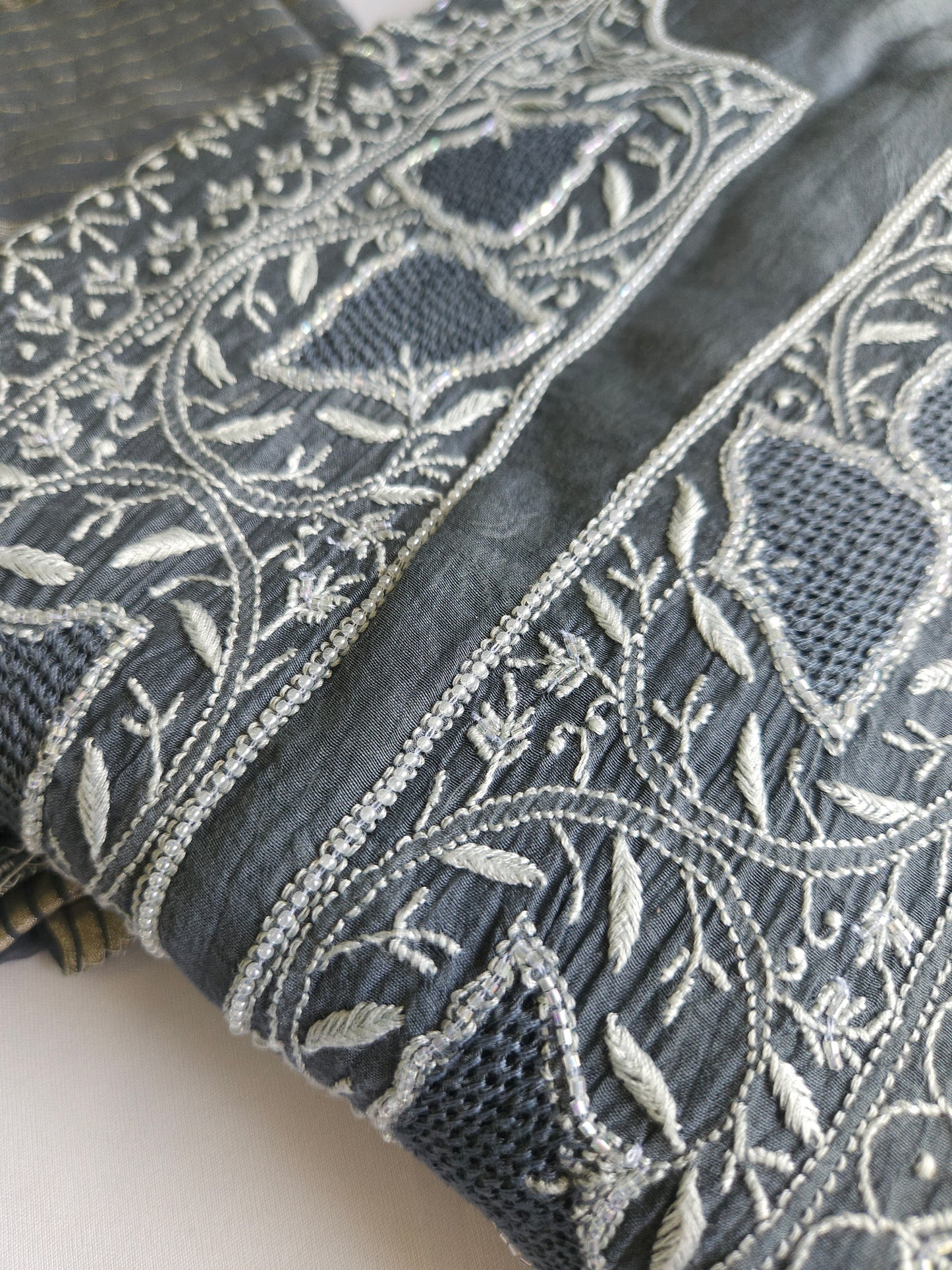 Malmal Chanderi 2Piece Semistiched Suit