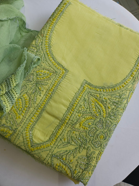 Cotton Voil 3-Piece Chikankari Suit (PSC208)